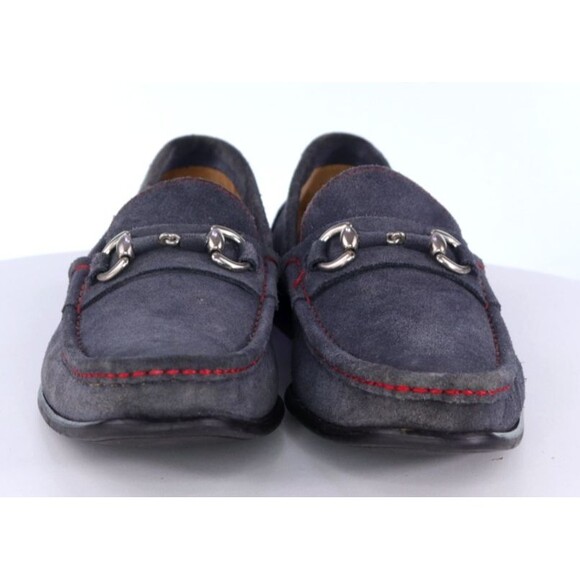 Saks Fifth Avenue Black $180 Men\'s Horsebit Loafers Shoes Size 11.5 M Suede Blue main image 4